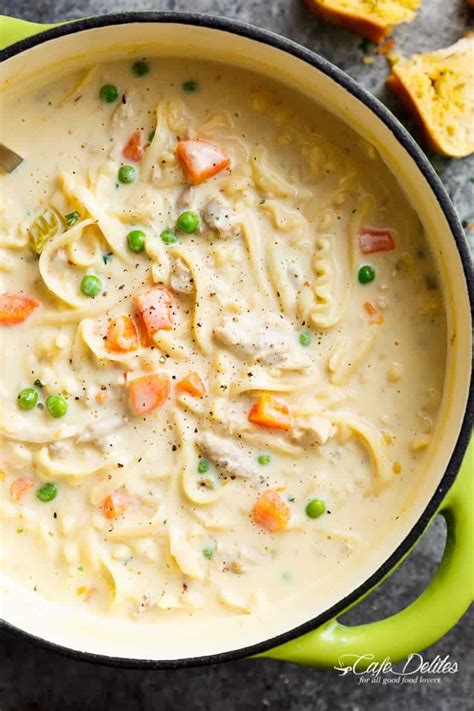 Recipe adapted from laura palmer. Creamy Chicken Noodle Soup (Lightened Up) - Cafe Delites