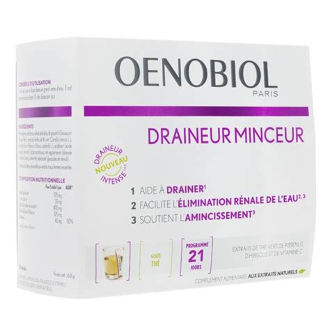 Oenobiol Draineur Minceur Thé 21 Sticks Bruleur De Graisses