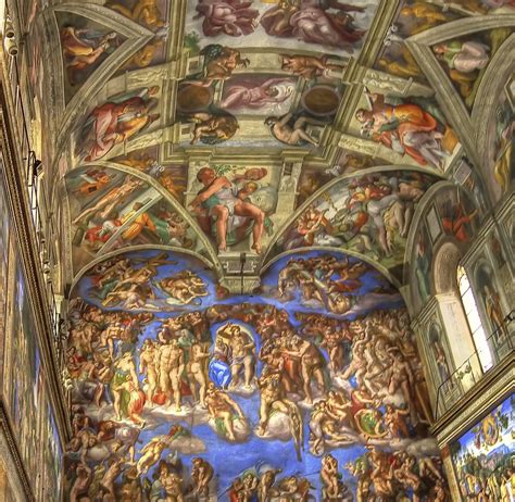 The ceiling of the sistine chapel is one of michelangelo's most famous works. Sistine Chapel Ceiling | A portion of the Sistine Chapel ...