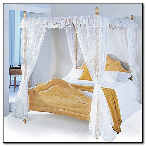 The crown topper brings a playfully regal shape into the bedroom, and the weathered driftwood finish. Four Poster Bed Canopy Ideas - Beds : Home Design Ideas # ...