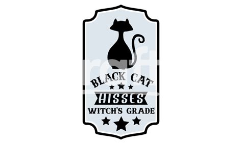 Black Cat Hisses Label Svg Halloween Bottle Label Cut File Crafty