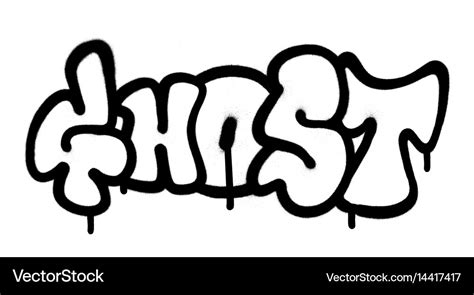 Graffiti Sprayed Ghost Fonts In Black Over White Vector Image