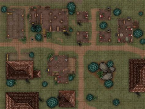 Battle Map For A Town Raid Roll20
