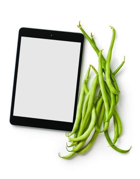 Green Beans And Computer Tablet Royalty Free Image 14585661