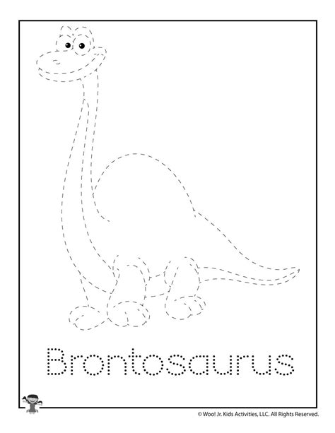 Printable Dinosaur Tracing Worksheets