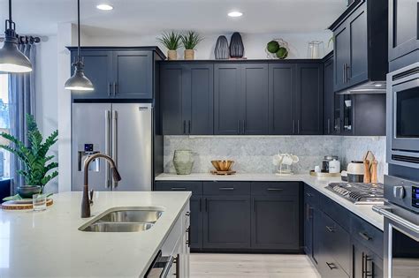 Matte Black Kitchen Cabinets Create A Contrasting Bold Look While