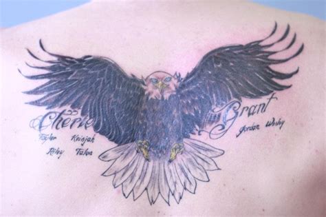 Bald Eagle Upper Back Tattoo
