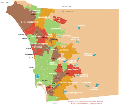 Map Of San Diego Regions Reservoirs
