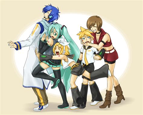 Anime Picture Vocaloid Hatsune Miku Kagamine Rin Kagamine Len Kaito