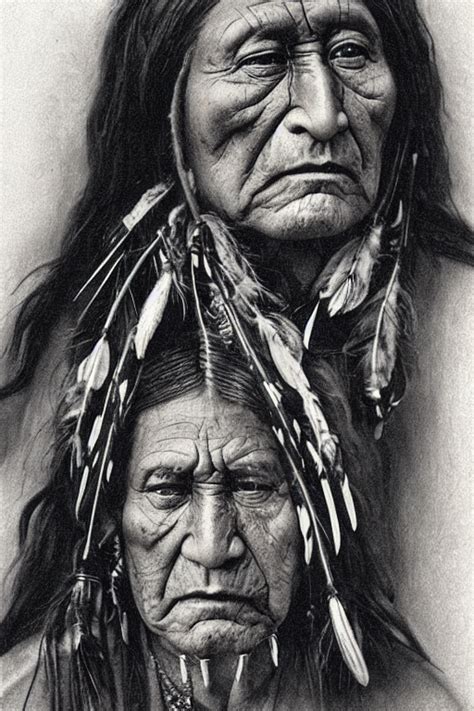 Krea Ai Native American Indian Chief Sitting Bull Portr