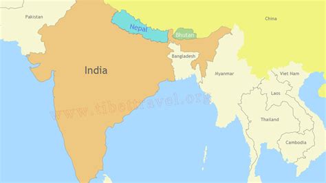 Bhutan Border Mapbhutan Map With Surrounding Countries