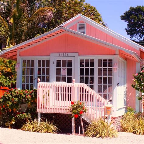 Pink Cottage Beach Home In Tiny Beach House Beach Cottage Style Pink Houses