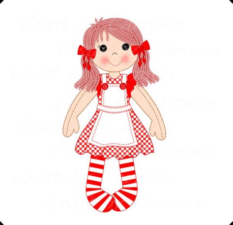 Rag Doll Clip Art Cute Doll Girllittle Etsy