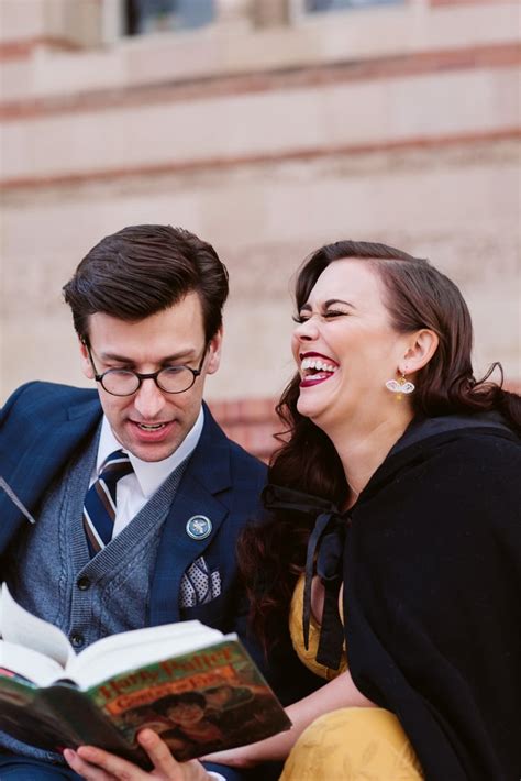 Harry Potter Hufflepuff And Ravenclaw Engagement Photos Popsugar Love