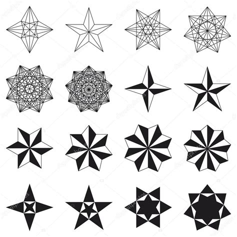 Set Of Stars Geometric Shapes Vector — Stock Vector © Artoptimum