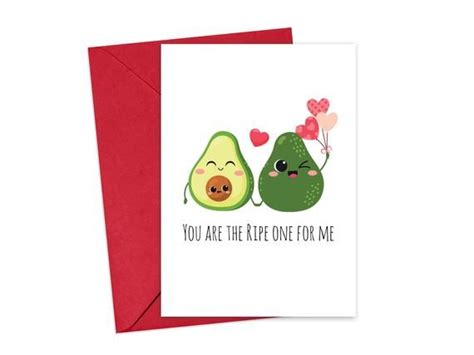 Two Avocados With Hearts On Them And The Words You Are The Ripe One For Me
