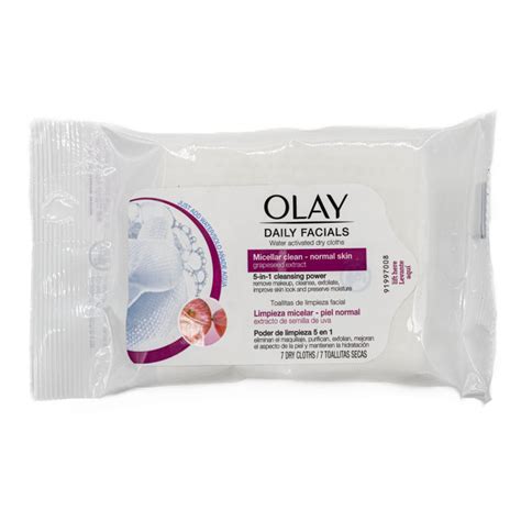 Olay Daily Facials Water Activated Dry Cloths Face Wipes Micellar 7