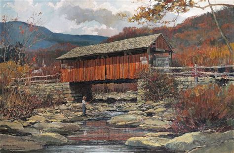 Vose Galleries New England Autumn By Eric Sloane Covered Bridge