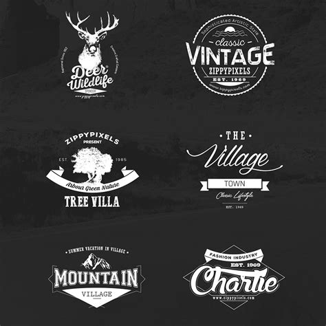 Vintage Vector Logo Design Kit With 15 Free Logo Templates Fribly