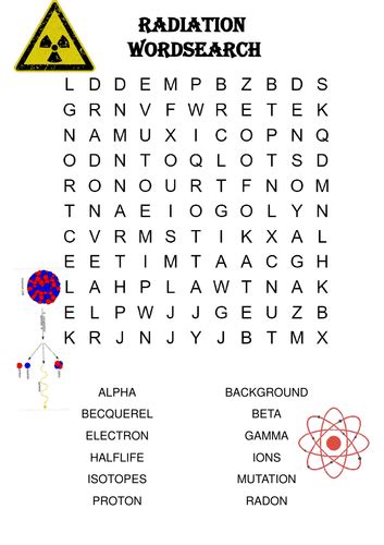 Physics Word Search Radiation Includes Solution Teaching Resources