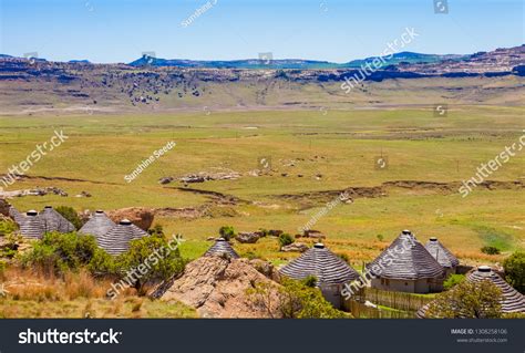 Basotho Cultural Village Drakensberg Mountains South Stock Photo