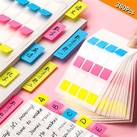 Pcs Sticky Notes Memo Pad Size Adhesive Index Tabs Writable