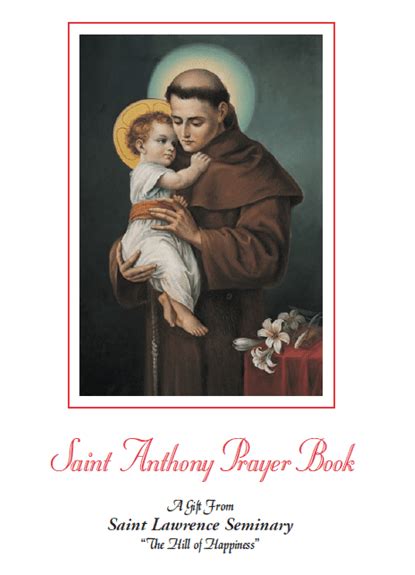 Saint Anthony Picture Prayer Book Saint Lawrence Seminary
