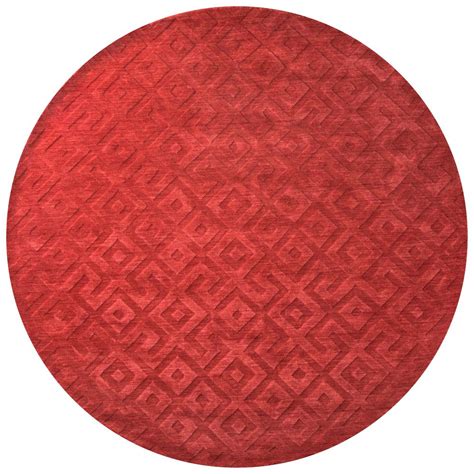 Rizzy Home Technique Red Solid 8 Ft X 8 Ft Round Area Rug
