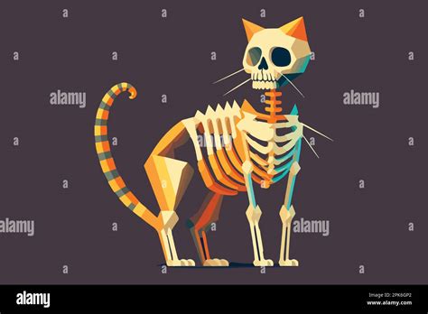 Cat Skeleton Vector Illustration Stock Vector Image And Art Alamy