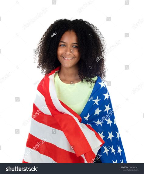 African Girl American Flag On Her Stock Photo 1506388541 Shutterstock