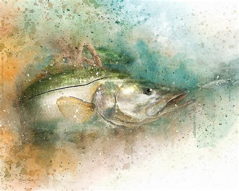 Snook Art Print Watercolor Style Wall Décor Fish Art Fishing Etsy