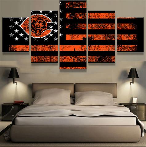 Chicago Bears American Flag Wall Print A Great T For Every Fan