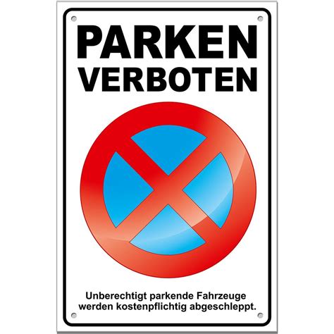 Parken verboten ausdrucken kostenlos / parken verboten. 2 Parkverbotsschilder kaufen Parken verboten MIT LÖCHER ...