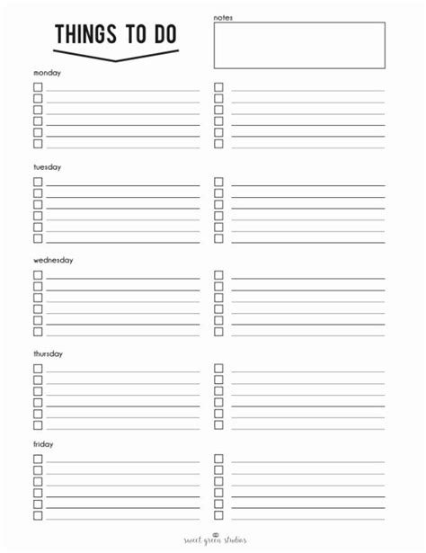 Check Off List Template Unique Free Printable Weekly Checklist For The