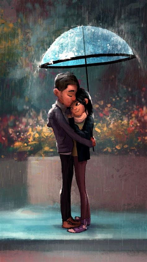 The great collection of love couple wallpapers for desktop, laptop and mobiles. Anime Couple Rain Wallpapers - Wallpaper Cave