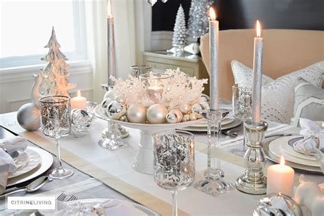 A Winter White And Silver Holiday Tablescape