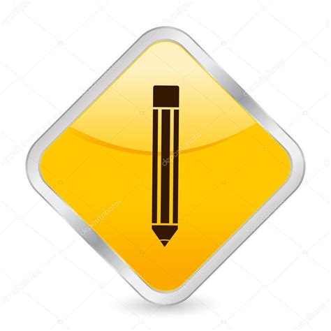 Pencil Yellow Square Icon Stock Vector Image By ©julydfg 3704025