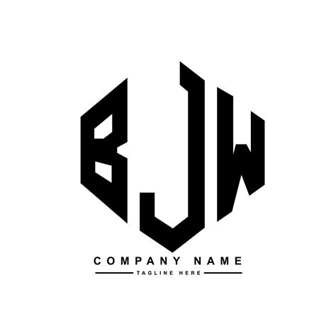Diseño De Logotipo De Letra Bjw Con Forma De Polígono Diseño De