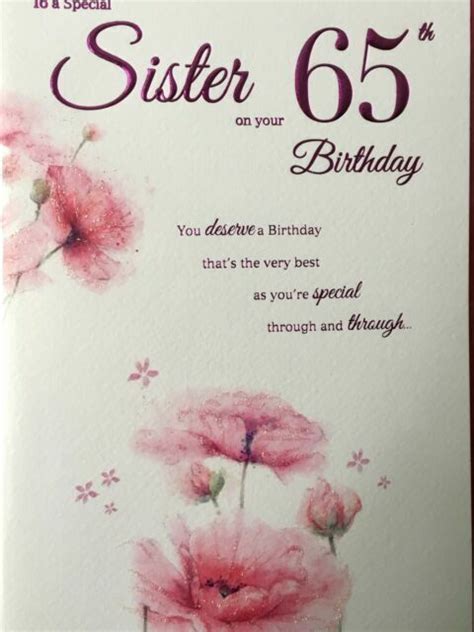 Icg Special Sister 65th Age 65 Birthday Card Perfume Bottle Flowers