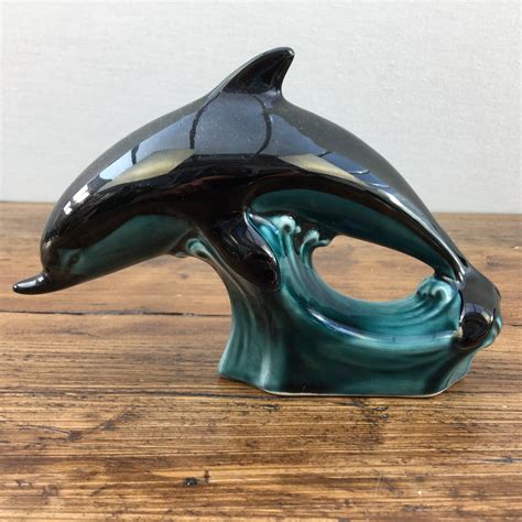 Poole Pottery Blue Dolphin Glaze Dolphin Small Mrpottery