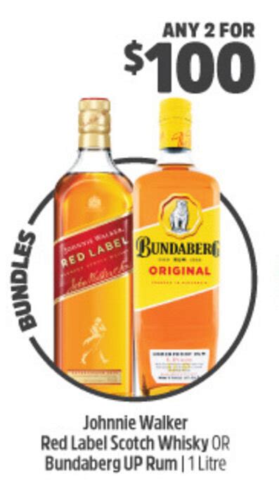 Johnnie Walker Red Label Scotch Whisky Or Bundaberg Up Rum Litre