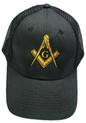Mason Hat Freemasons Black Masonic Cap Masons Trucker Mesh Back