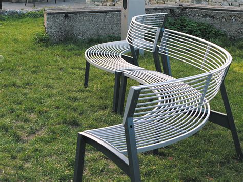 Vera Curved Park Bench With Backrest Exterior Benches From Mmcité