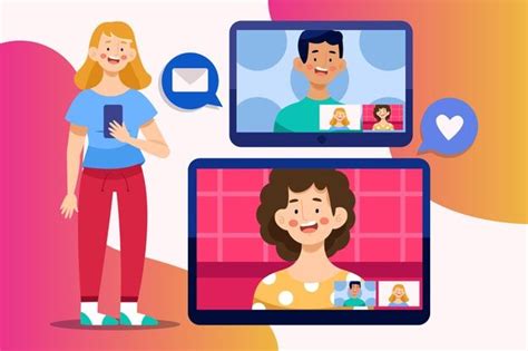 Download Friends Video Calling Concept For Free Vector Free Friends