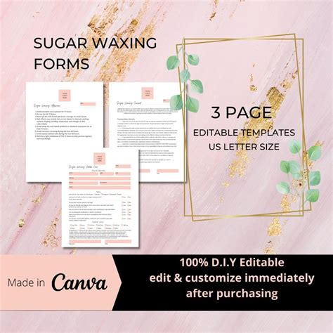 sugaring consent forms i consultation intake consent etsy esthetician body wraps consent forms
