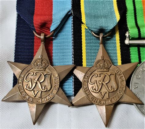 Ww2 British Royal Air Force Medal Group Ribbon Bar And Pilots Wing Badge