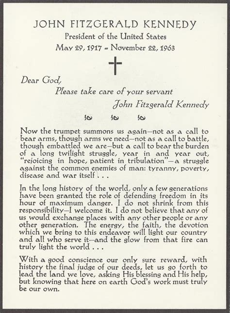 Lot Detail Kennedy Administration Cancelled Dinner Menu Prayer Card Commemorative Book