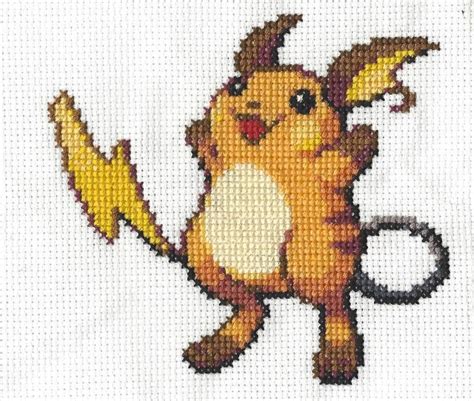 Raichu Pokemon Cross Stitch Pattern Etsy Uk