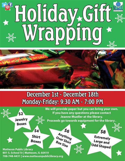 The Library Is Having A Holiday T Wrapping Event From December 1st