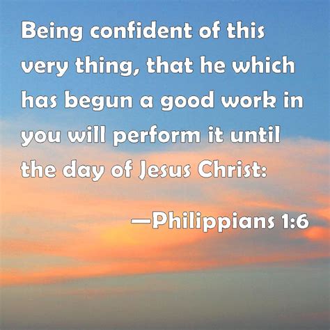 Philippians Being Confident Of This Very Thing That He Which Has